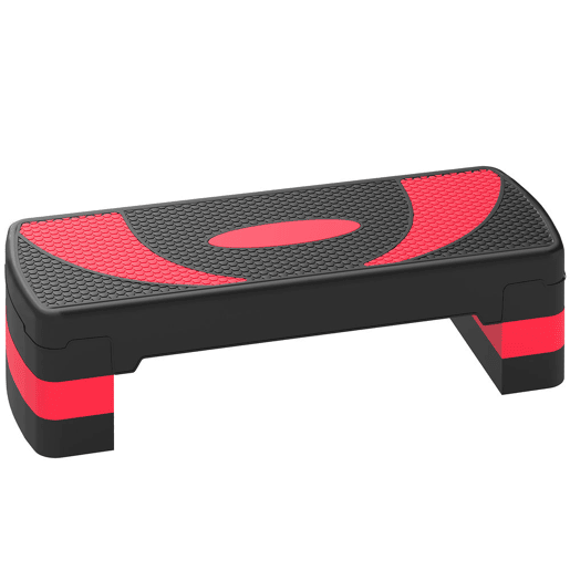 HOMCOM Step para Exercício Aeróbico Plataforma Step com Altura Ajustável em 3 Níveis com Carga Máxima 150kg para Exercício em Academia Casa 80x31x10-20 cm Vermelho e Preto