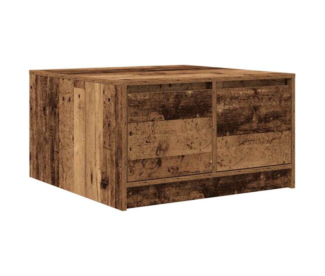 Mesa de centro con cajones madera vieja 70,5x70x40 cm