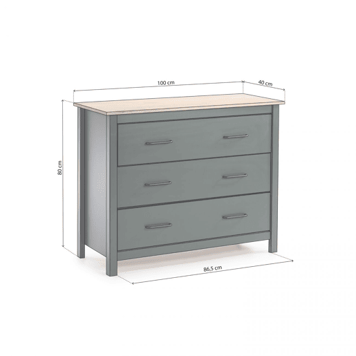 Cómoda Eira Green Moss - Oak 100 x 80 x 40 cm