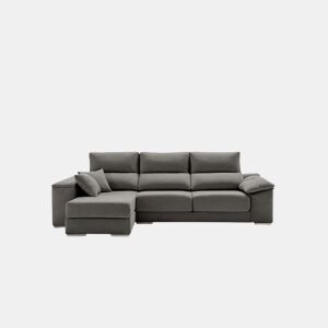 Sofá Chaise Longue Corsa em tecido resistente a manchas, cor Marengo (lado esquerdo)