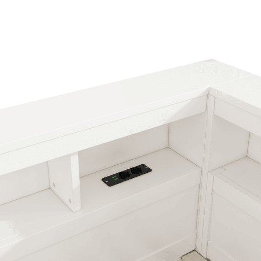 Cama 90x200cm - Sofá-cama, com compartimento de arrumação, com estrado (sem colchão), com tomada e USB - Branco
