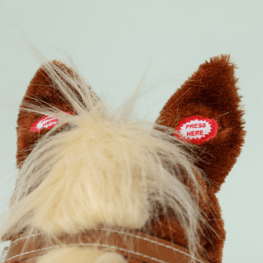 AIYAPLAY Cavalo com Pau de Madeira Sons e Rodas Cavalo de Brinquedo 95x25x27 cm Castanho