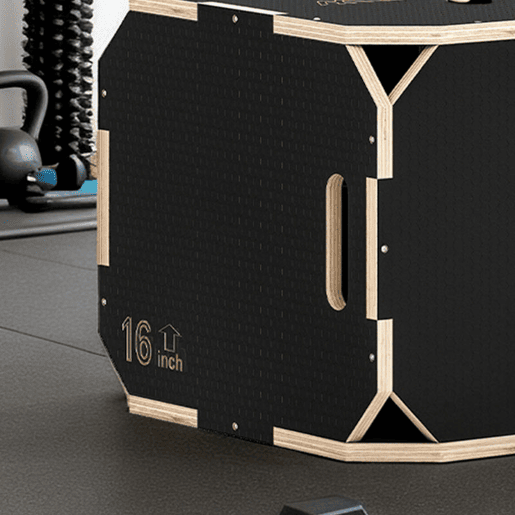 SPORTNOW Caixa Pliométrica de Madeira 3 em 1 Plataforma de Caixa Pliométrica com 3 Alturas Diferentes Alças Sem Cantos Treino de Salto Força em Casa Ginásio e Exterior 51x47,5x40,5 cm Preto