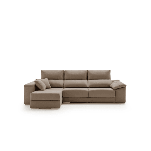 Sofá Chaise Longue Corsa, Tecido Resistente a Manchas, Marrom, Lado Esquerdo Sofá Chaise Longue Corsa, Tecido Resistente a Manchas, Marrom, Lado Esquerdo