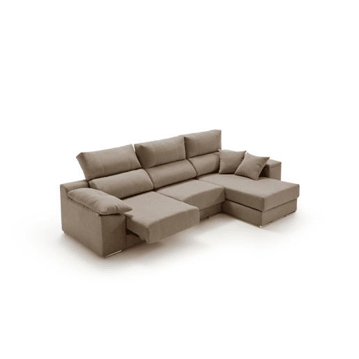 Sofá Chaise Longue Corsa, Tecido Resistente a Manchas, Marrom, Lado Esquerdo Sofá Chaise Longue Corsa, Tecido Resistente a Manchas, Marrom, Lado Esquerdo