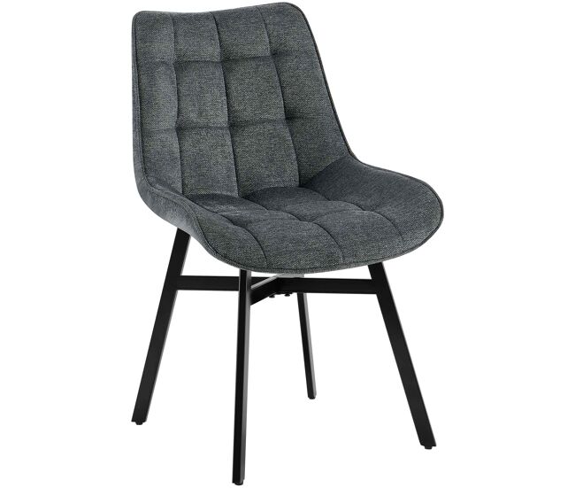 Silla de comedor colby tela gris oscuro 61x54x83 cm