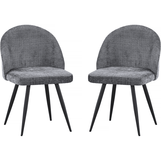 Conjunto de 2 cadeiras em tecido Samuel - 53 x 51 x 82 cm - Cinza