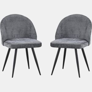Conjunto de 2 cadeiras em tecido Samuel - 53 x 51 x 82 cm - Cinza