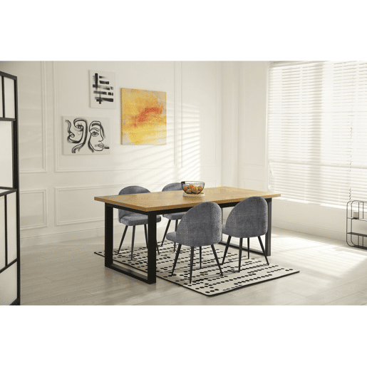 Conjunto de 2 cadeiras em tecido Samuel - 53 x 51 x 82 cm - Cinza