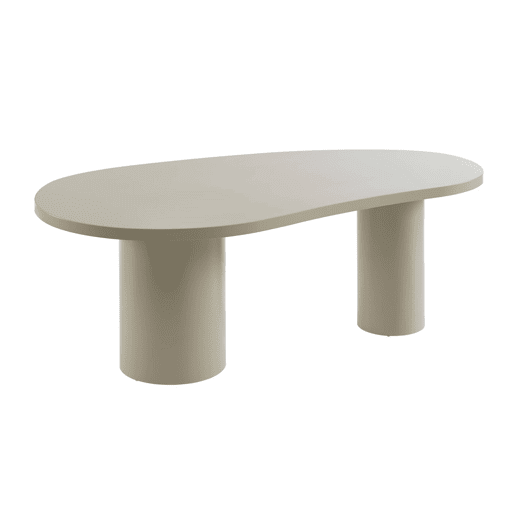 Mesa de jantar com estrutura em madeira, 8 lugares, 210cm, Esmee, Cinza Claro, 210x115x76 cm