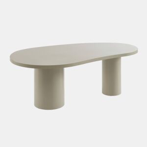 Mesa de jantar com estrutura em madeira, 8 lugares, 210cm, Esmee, Cinza Claro, 210x115x76 cm