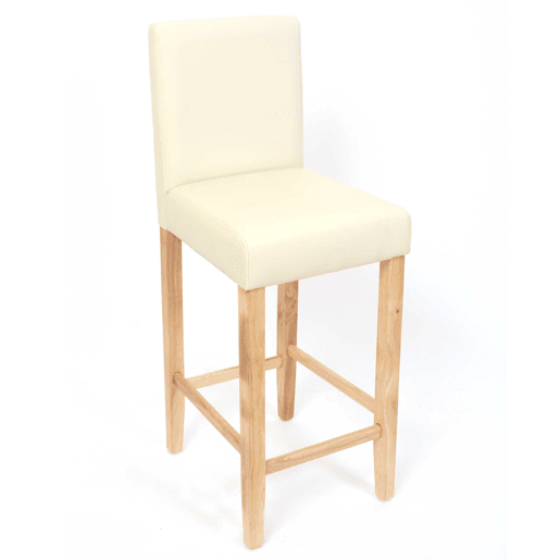 2 banquetas de bar cadeiras de balcão em material sintético creme com pés de madeira clara 04_0001768