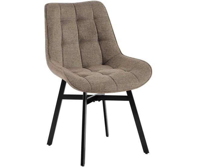 Silla de comedor colby tela gris topo 61x54x83 cm