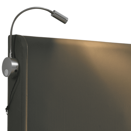 Cama 140x200 - com arrumação, luz de leitura e função de carregamento USB - Cinza