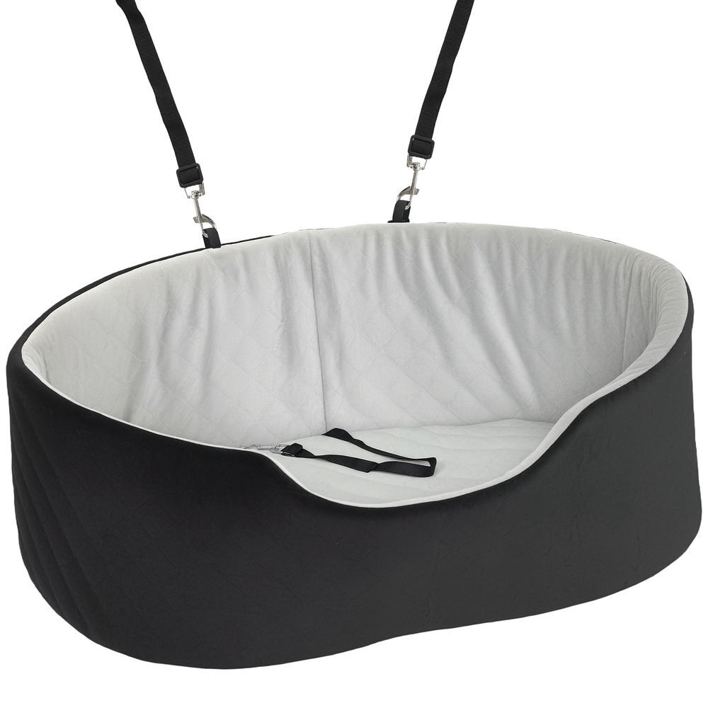 Pawhut asiento de coche para perros pequeños y medianos, asiento de coche para mascotas de hasta 15 kg con funda extraíble y lavable, cama de viaje con cinturón de seguridad y base antideslizante