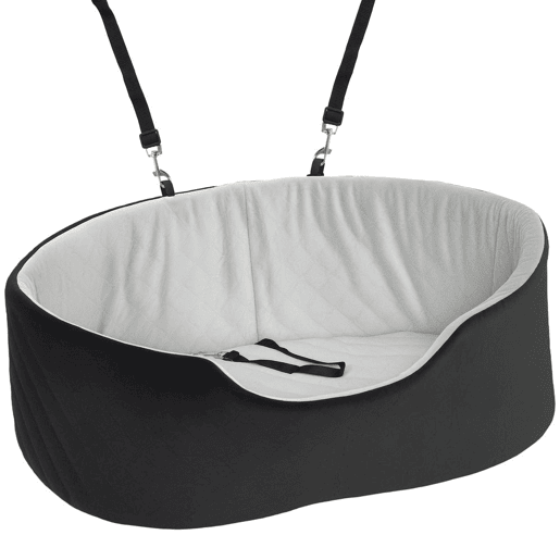 PawHut Assento de Carro para Cães Pequenos e Médios Assento para Animais de Estimação de até 15 kg com Capa Removível e Lavável Cama de Viagem com Cinto de Segurança e Base Antiderrapante 77x43x28 cm Preto