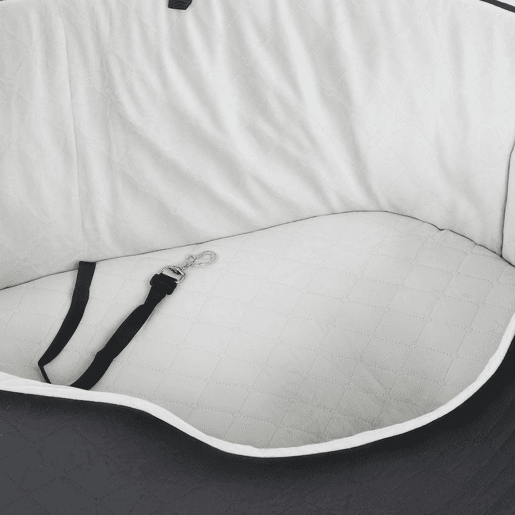 PawHut Assento de Carro para Cães Pequenos e Médios Assento para Animais de Estimação de até 15 kg com Capa Removível e Lavável Cama de Viagem com Cinto de Segurança e Base Antiderrapante 77x43x28 cm Preto