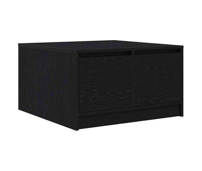 Mesa de centro con cajones roble negro 70,5x70x40 cm