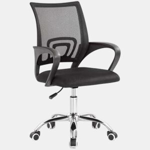 Cadeira de escritório DUPI Riga | Encosto ergonômico em tela | Giro de 360° com altura ajustável | Apoios de braço confortáveis u200Bu200B| Preta