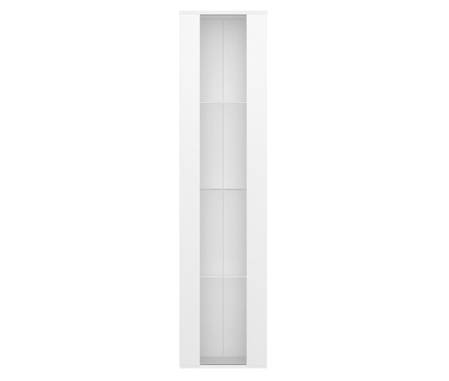 Vitrina multifuncional 40x29x170 cm - luz led rgb, panel acrílico, diseño sencillo - blanco