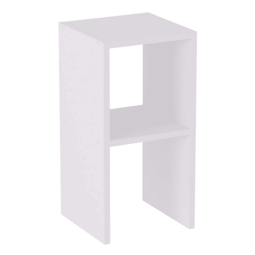Mesa lateral Fesa, mesa de cabeceira para sala ou quarto, branco fosco com 1 prateleira para decoração, melamina, 30x60x30 cm Mesa lateral Fesa, mesa de cabeceira para sala ou quarto, branco fosco com 1 prateleira para decoração, melamina, 30x60x30 cm