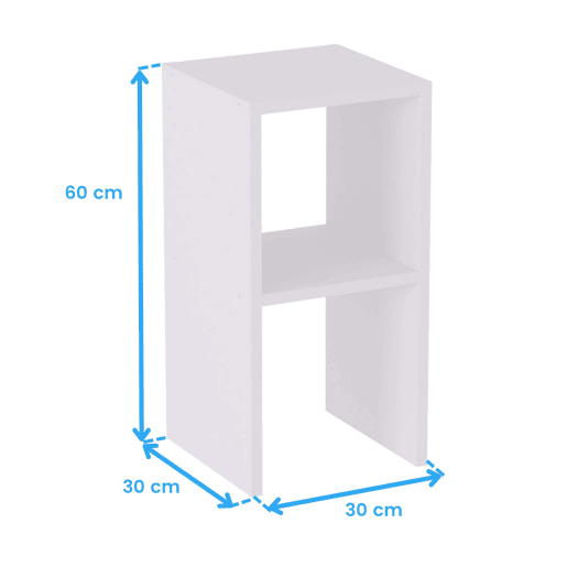 Mesa lateral Fesa, mesa de cabeceira para sala ou quarto, branco fosco com 1 prateleira para decoração, melamina, 30x60x30 cm Mesa lateral Fesa, mesa de cabeceira para sala ou quarto, branco fosco com 1 prateleira para decoração, melamina, 30x60x30 cm