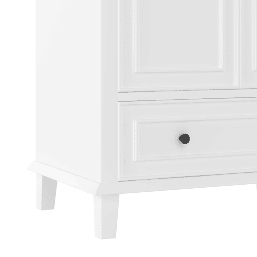Móvel de casa de banho com pés 76x46x87 cm - Com lavatório cerâmico, grande espaço de arrumação, pés de madeira - Branco Móvel de casa de banho com pés 76x46x87 cm - Com lavatório cerâmico, grande espaço de arrumação, pés de madeira - Branco