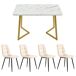 Conjunto de mesas y sillas de comedor 117x68 Conjunto de mesas y sillas de comedor 117x68 Beige