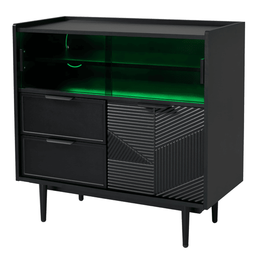 Armário de banheiro 80 cm - Armário de banheiro com luz LED e porta de vidro - Preto Armário de banheiro 80 cm - Armário de banheiro com luz LED e porta de vidro - Preto