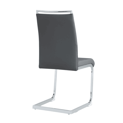 Cadeira de jantar moderna 2 unidades - encosto em PU e linho, design com franjas, cinza