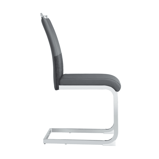 Cadeira de jantar moderna 2 unidades - encosto em PU e linho, design com franjas, cinza