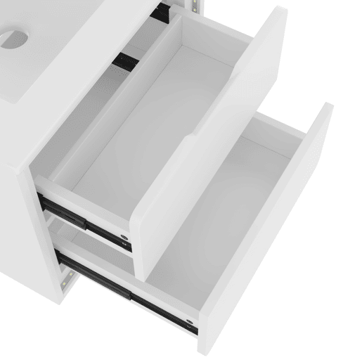 Móvel de casa de banho suspenso 60x46x50 cm - LED, sensor de radar, duas gavetas, branco