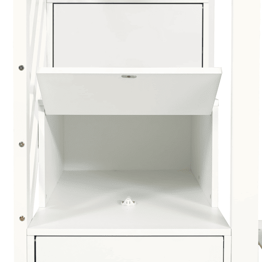 Beliche 90x200cm - Com escada, janela, prateleira e proteção contra quedas - Branco