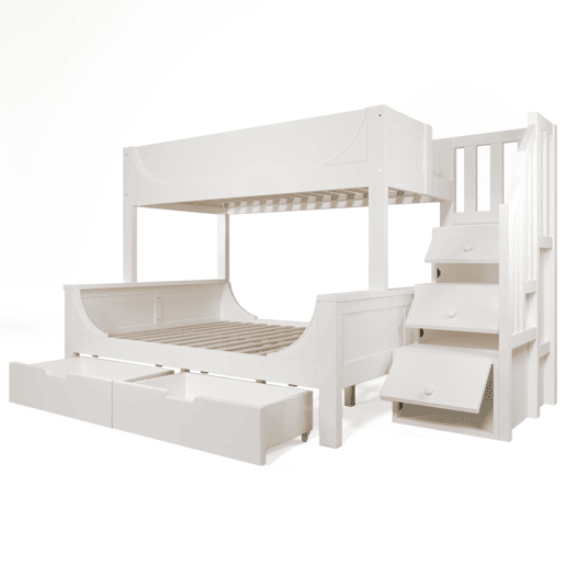 Beliche 90x200cm & 140x200cm - Design elegante com escadas, proteção contra quedas, branco
