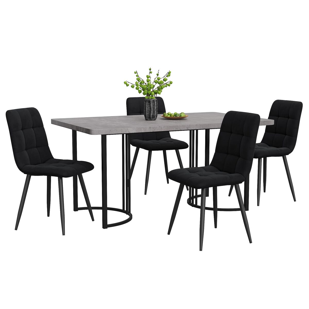Conjunto de mesas y sillas de comedor 140x80 Gris