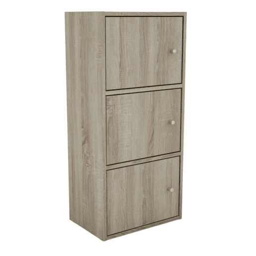 Aparador Plea Sonoma Oak Sala de Estar Sala de Jantar com 6 Portas e 6 Prateleiras 155x92x29 cm