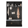 Cabideiro com banco 120×40×191 cm - 6 ganchos triplos, independente, economiza espaço, preto