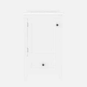 Armário de casa de banho com pés 51x46x85 cm - Com lavatório, prateleira ajustável, gaveta silenciosa - Branco