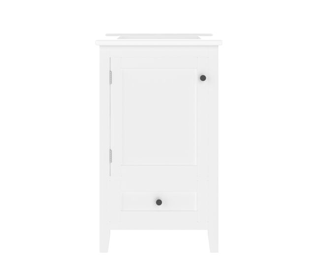 Armario de baño de pie 51x46x85 cm - con lavabo, estante ajustable, cajón silencioso - blanco
