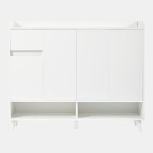 Móvel consola moderno 120x99x35 cm - Grande capacidade de arrumação, 4 portas, 1 gaveta - Branco