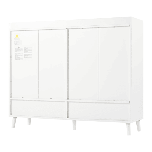 Móvel consola moderno 120x99x35 cm - Grande capacidade de arrumação, 4 portas, 1 gaveta - Branco