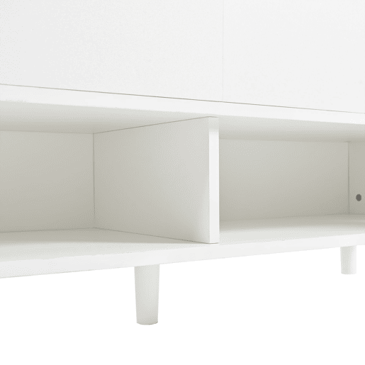 Móvel consola moderno 120x99x35 cm - Grande capacidade de arrumação, 4 portas, 1 gaveta - Branco