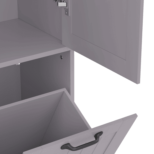 Móvel de casa de banho 78x35x172 cm - Cesto duplo para roupa, 4 compartimentos abertos, prateleiras ajustáveis - Cinza Móvel de casa de banho 78x35x172 cm - Cesto duplo para roupa, 4 compartimentos abertos, prateleiras ajustáveis - Cinza