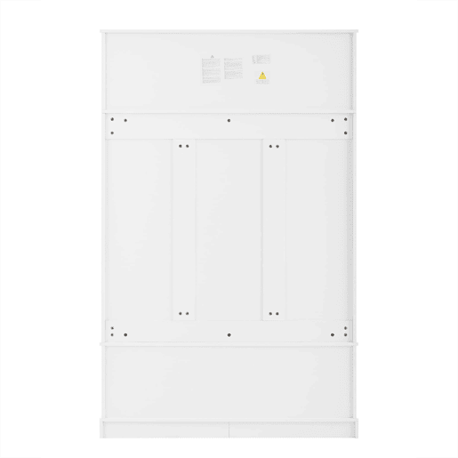 Cabideiro com banco para sapatos 120x40x191 cm - 6 ganchos triplos - Freestanding - Branco