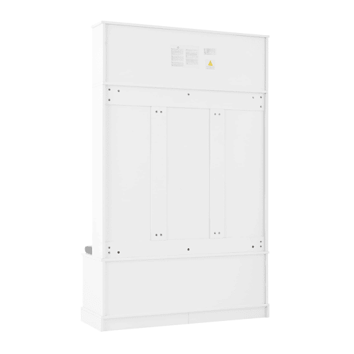 Cabideiro com banco para sapatos 120x40x191 cm - 6 ganchos triplos - Freestanding - Branco