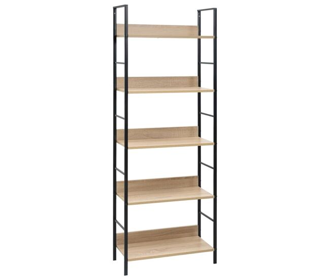 Estantería wild 5 niveles roble/negro 158,5x60x27,6 cm