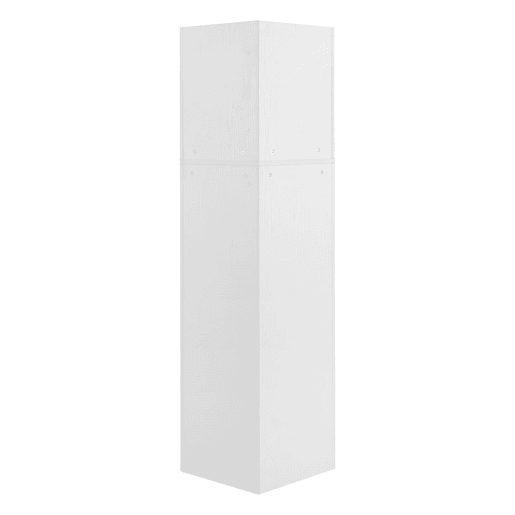 Armário de casa de banho 36,5 x 36,5 x 155 cm - Móvel de canto com prateleiras e compartimento ajustável - Branco