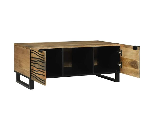Mesa de café marrón y negro 100 x 54 x 40 cm