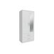 Armario de Dormitorio 2 Puertas 2 Cajones W, con Espejo 80 Armario de Dormitorio 2 Puertas 2 Cajones W, con Espejo 80 Blanco