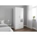 Armario de Dormitorio 2 Puertas 2 Cajones W, con Espejo 80 Armario de Dormitorio 2 Puertas 2 Cajones W, con Espejo 80 Blanco